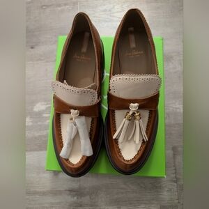 Sam Edelman Brown and Cream Tassel Loafers